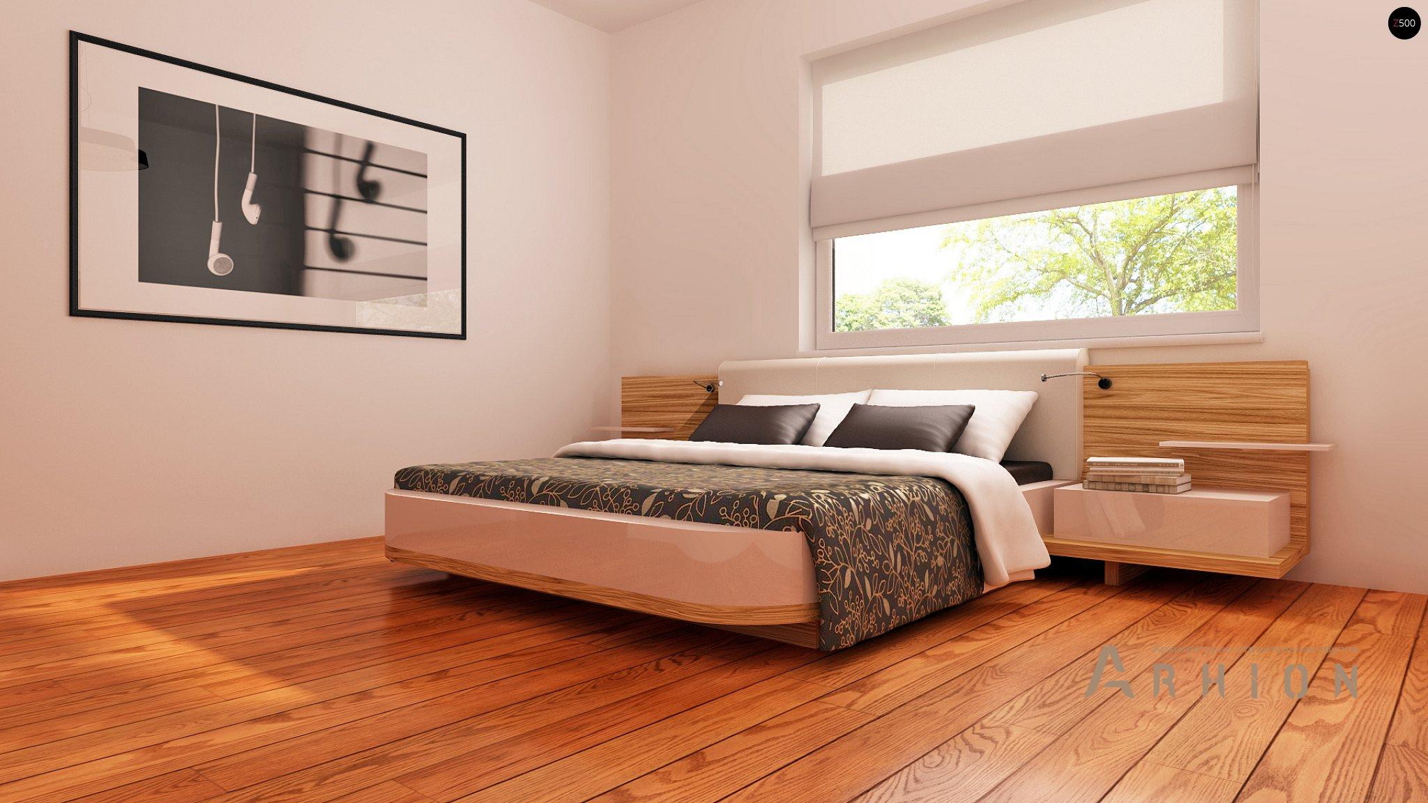 9. Проект одноэтажного дома в европейском стиле с двускатной кровлей, Z7 L GL, площадью - 106 кв c терассой, гаражом